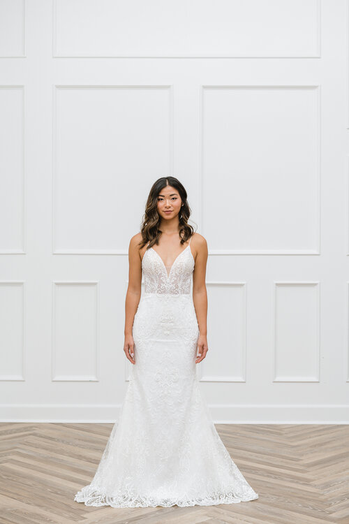 Bride wearing Morgan gown from Lis Simon